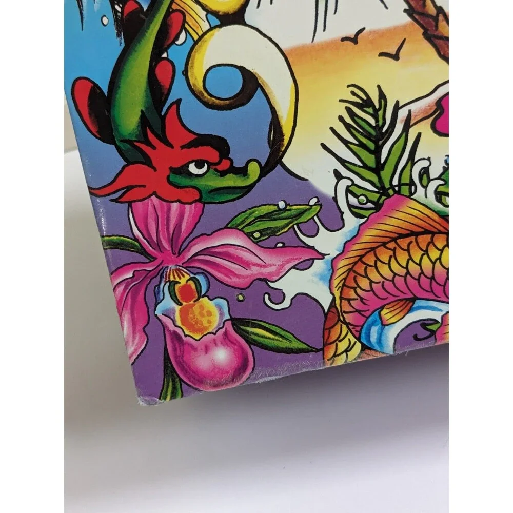 Ed Hardy‎ x Lisa Frank Hanging File Box Tropical Tattoo Art Koi Dragon Rainbow